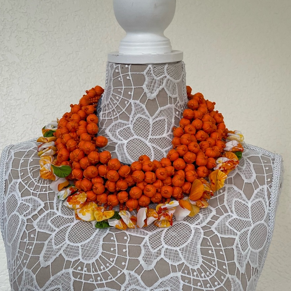 Upcycled Fabric Patchwork Necklace Handmade